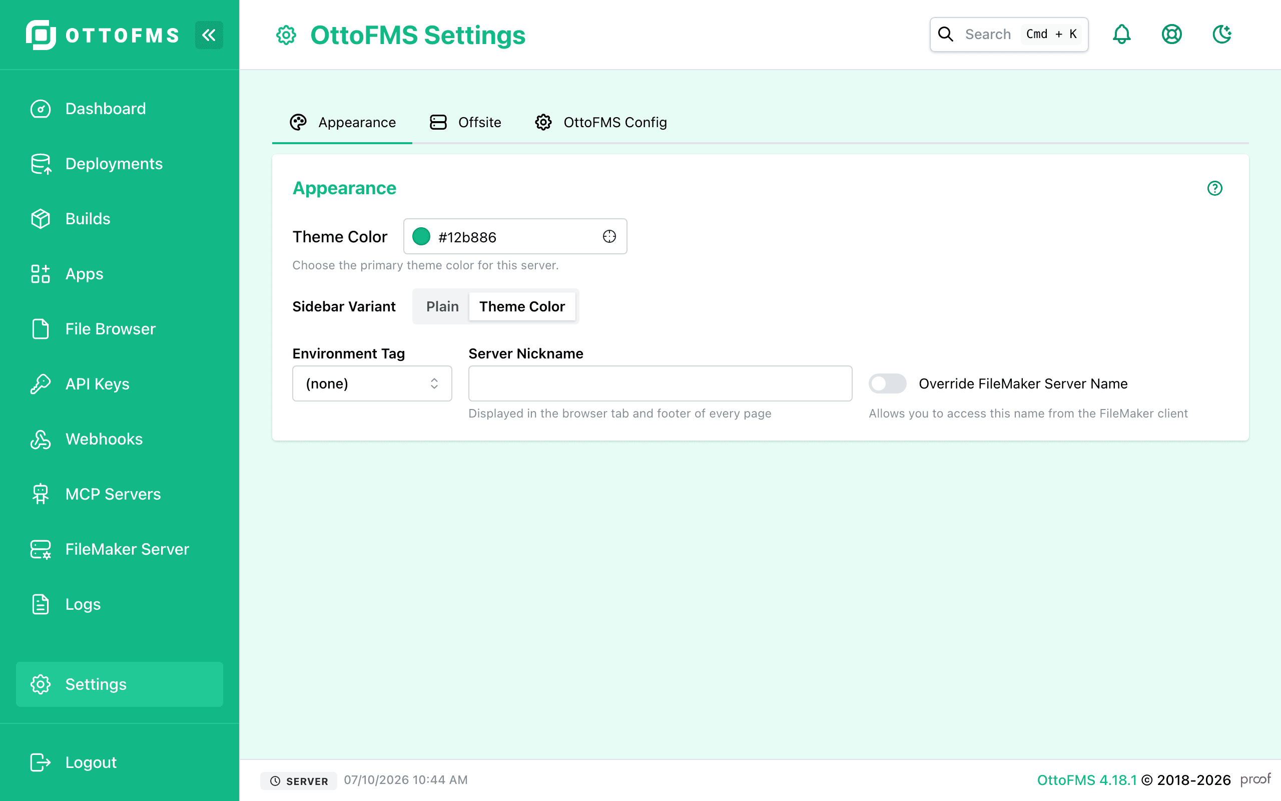 Appearance Settings