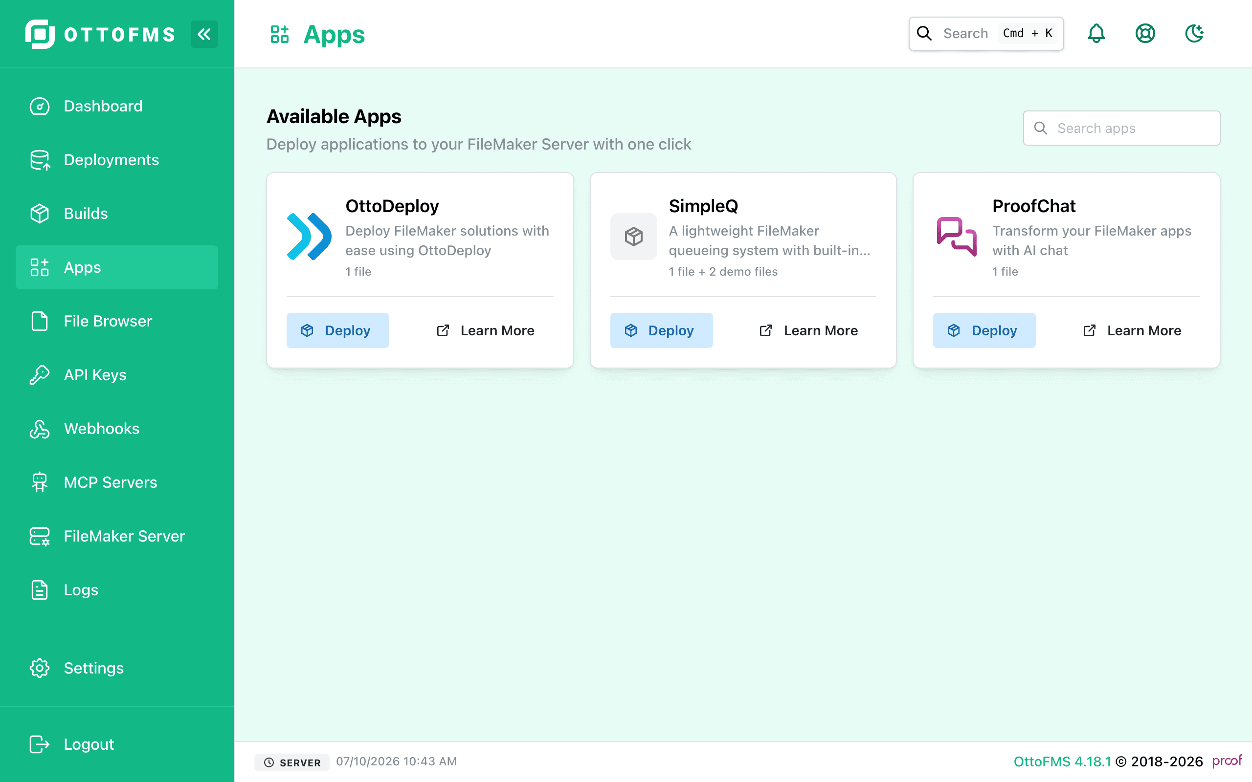 Install OttoDeploy from the Apps Page