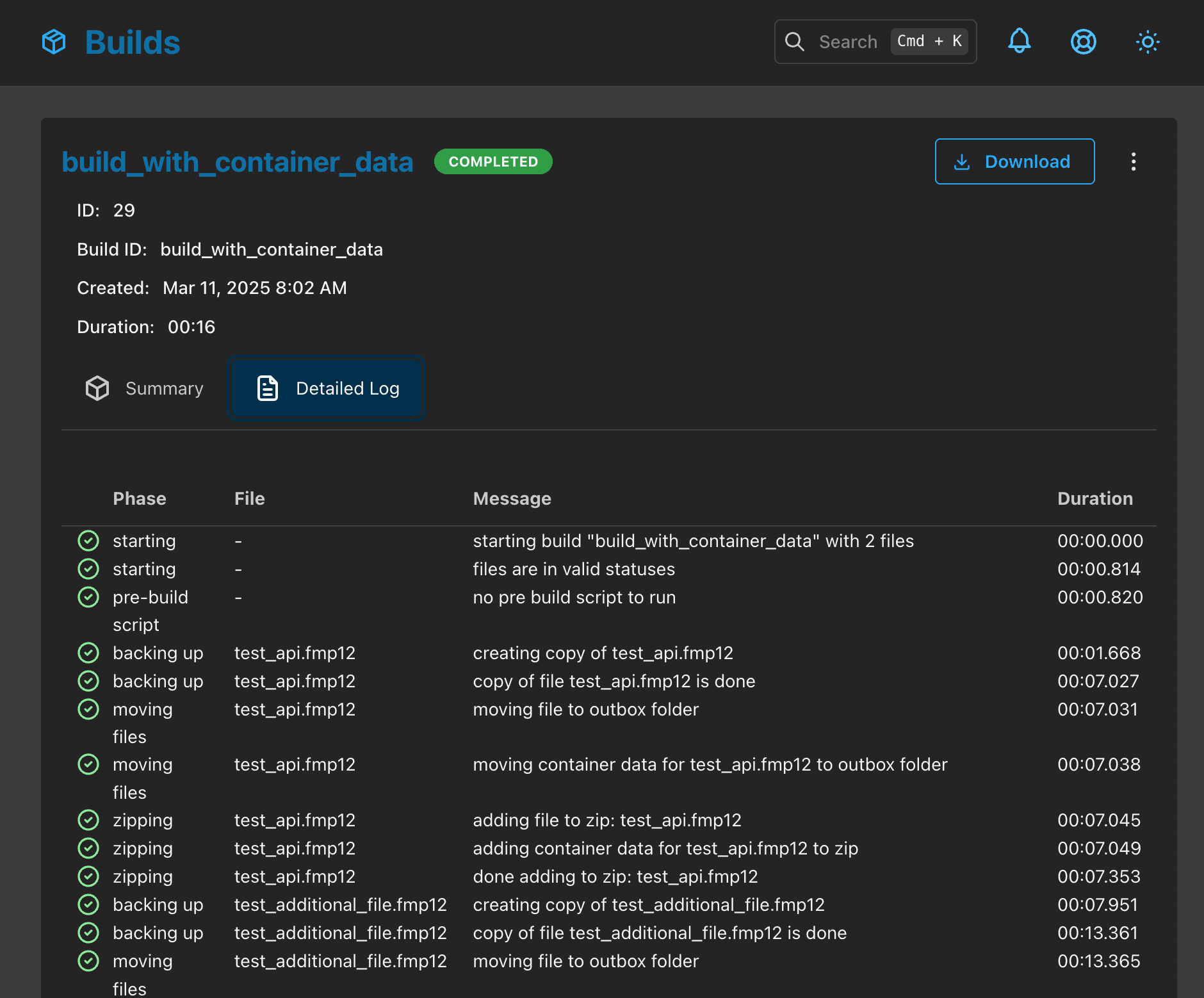 Build Logs