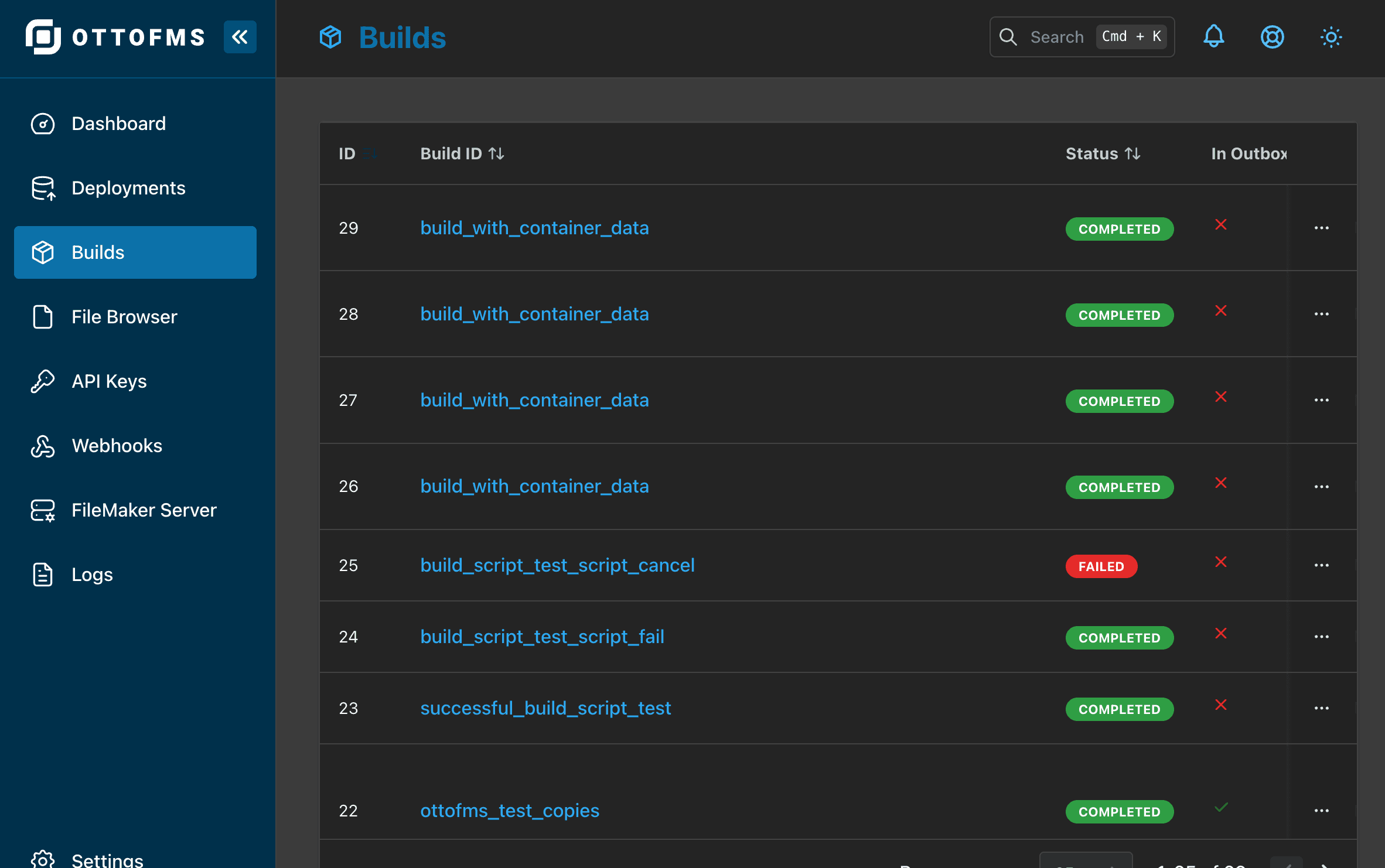 Builds List