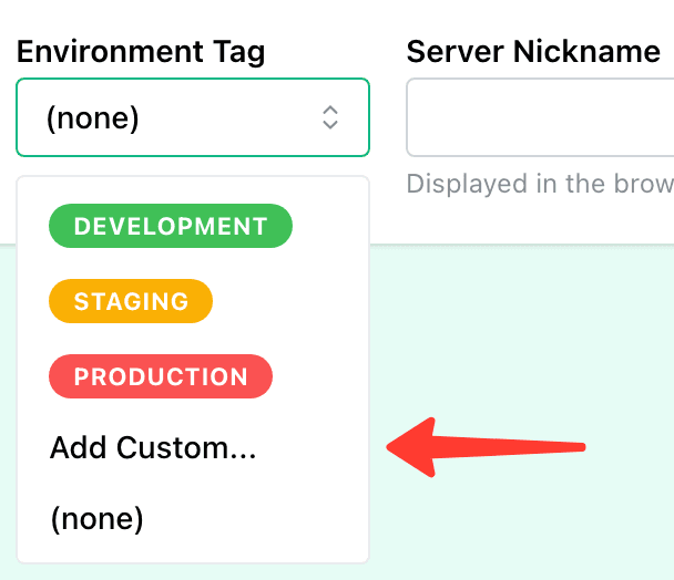 Custom Environment Tag