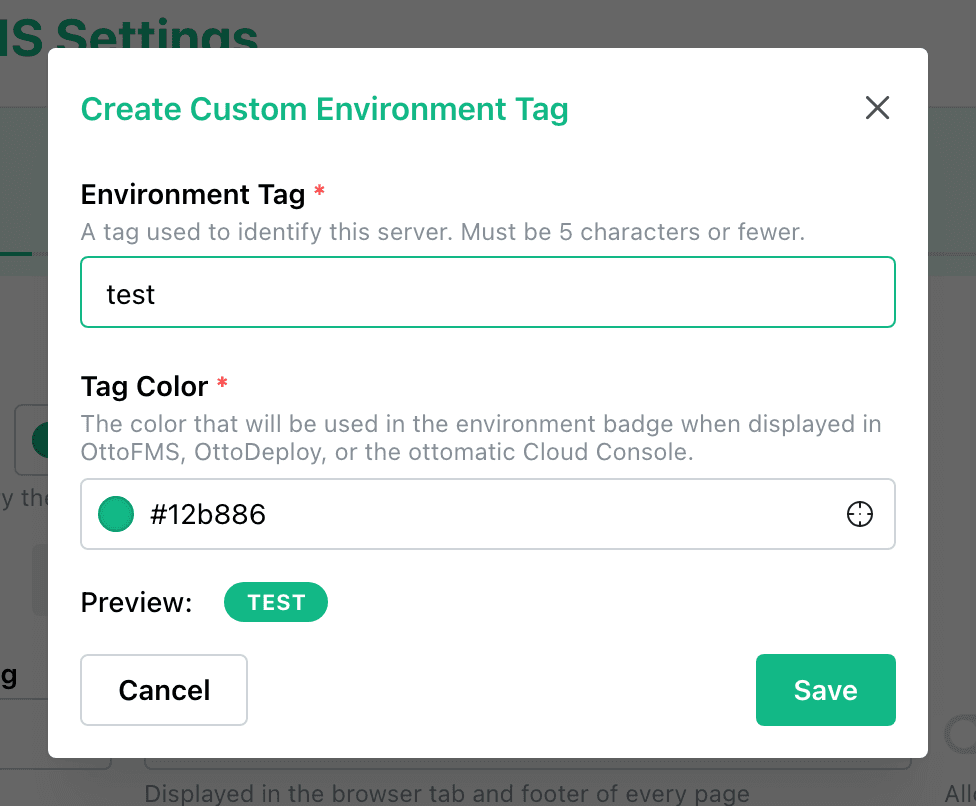 Custom Environment Tag Setup