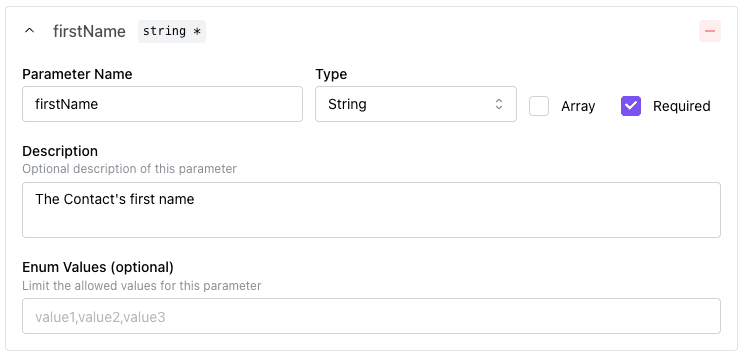 Defining a Parameter
