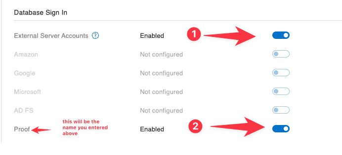 FileMaker Admin Console Enable Database Sign in and External Server Accounts