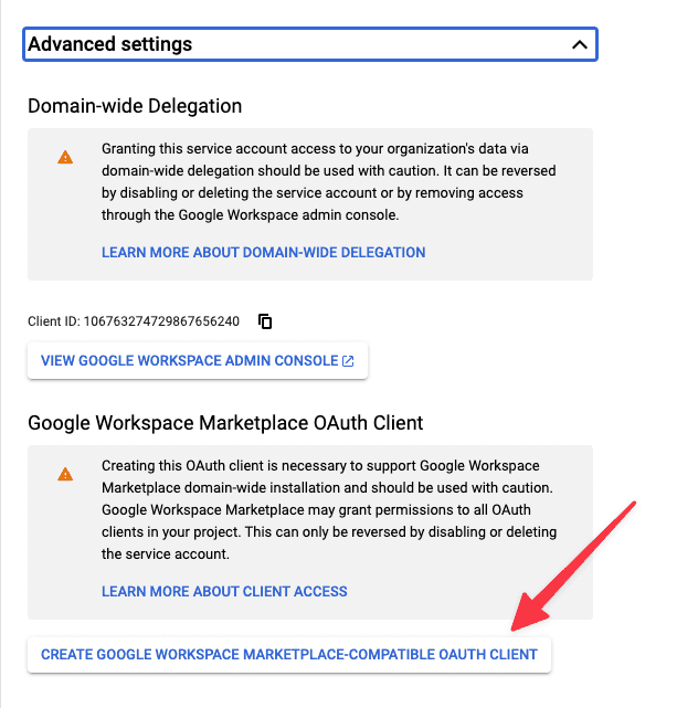Create Google Workspace Marketplace Compatible Client Button in Google Cloud Console