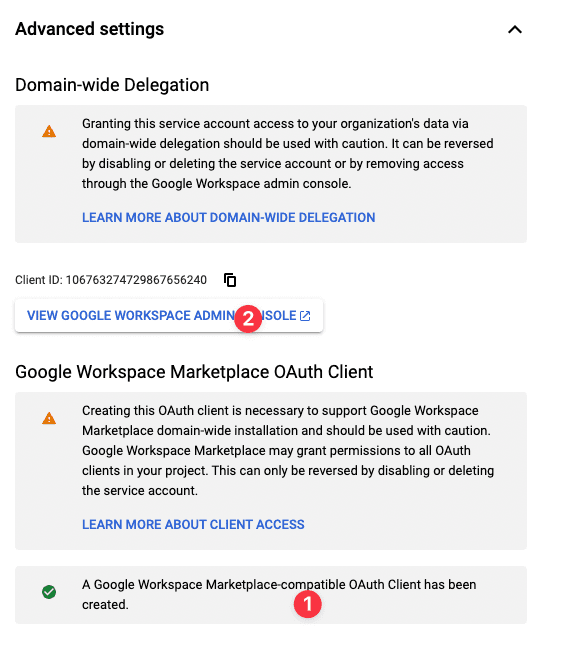 View Google Workspace Admin Console Button in Google Cloud Console