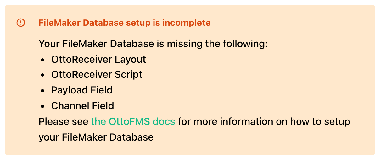 FileMaker Database setup is incomplete