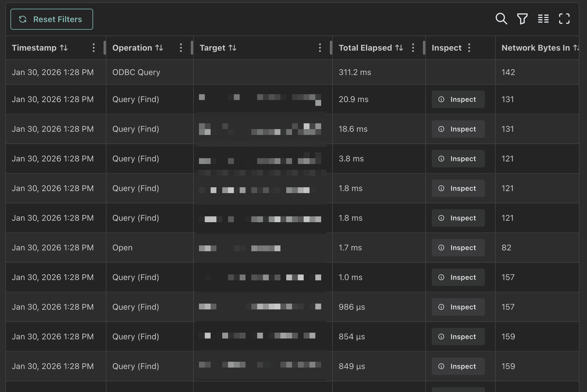 TopCallStats Log Table