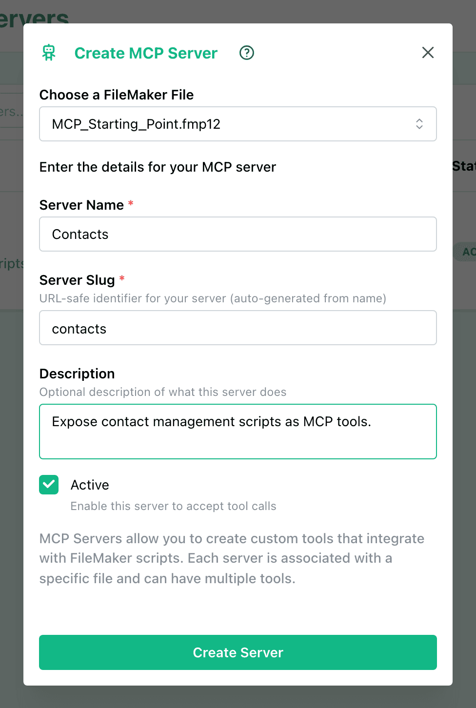 New MCP Server Form